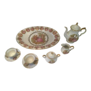 1960s Bayreuth Gloria Fine Porcelain Tea Set Bavaria Handwork Bayreuth- 10 Pieces