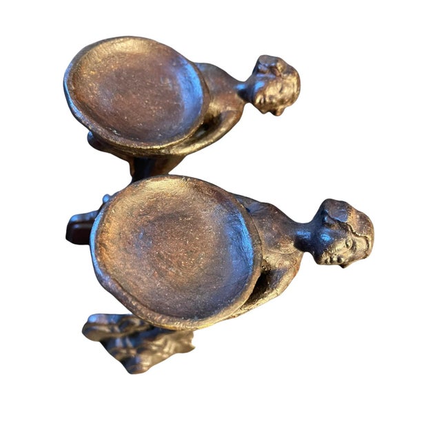 1920s Art Deco Spelter Figural Compote Sculptures- a Pair For Sale - Image 11 of 13