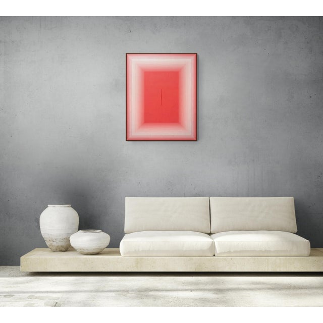 Contemporary Abstract Acrylic on Canvas "Autosuggestion (Peach)" by Andy Harwood For Sale - Image 4 of 5