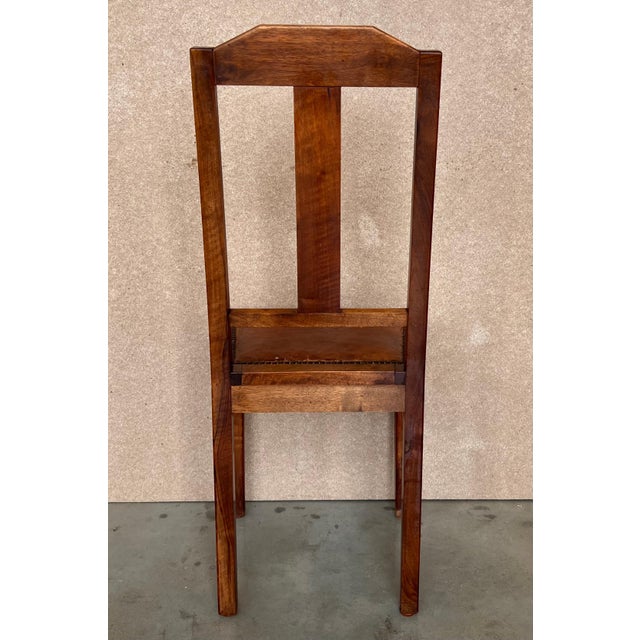 Charles Dudouyt 1930s 40s Modernist Set of Six French Art Deco Oak Dining Chairs Charles Dudouyt For Sale - Image 4 of 18
