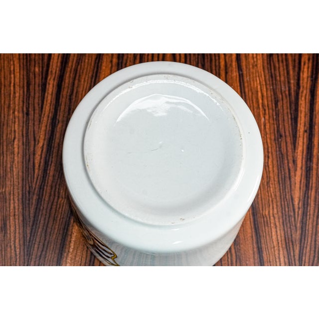 Neat Ivy League Antique Porcelain Tobacco Jar Yale, Harvard, Columbia, Princeton Tobacciana For Sale - Image 15 of 15