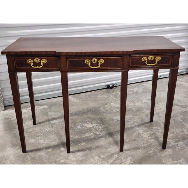English Antique Late 19th Century Sheraton Mahagony Console Table For Sale - Image 3 of 12