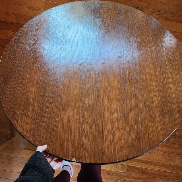 Brown 1960s Herman Miller Eames Round Walnut Coffee Table With Aluminum Base – Mid-Century Modern For Sale - Image 8 of 13