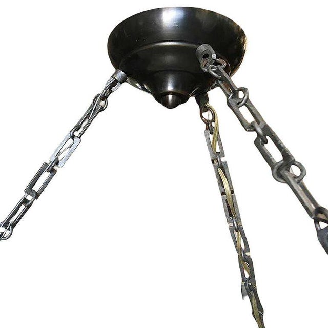 1980s 1980s Bespoke Art Deco Style Novara Faux Alabaster Saucer Chandelier For Sale - Image 5 of 9