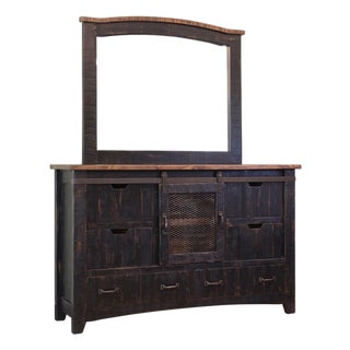 Greenview Sliding Door Dresser - Distressed Black For Sale