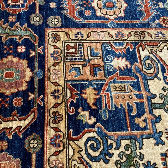 Textile Fine Rust Red Persian Heriz Hand-Knotted Wool Rug - 8'3" X 10'1" For Sale - Image 7 of 9