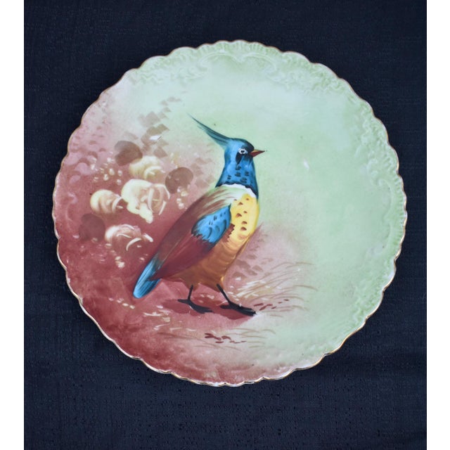 Antique Limoges France Hand Painted Game Bird Plate Guerin Porcelain Gold For Sale - Image 11 of 14
