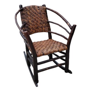 Early 20Thc Barrel Back Old Hickory Rocking Chair For Sale