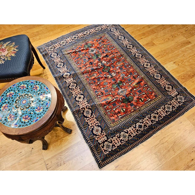 Antique Caucasian Shirvan Area Rug, Handwoven Wool, Prayer Pattern, 1890s, 4' x 5' For Sale In Chicago - Image 6 of 16