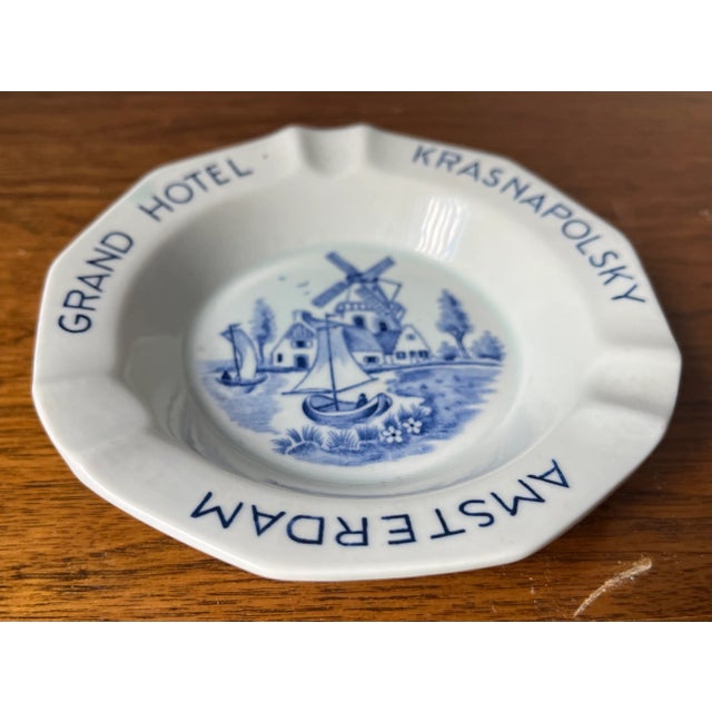 Traditional Amsterdam PorcelainBlue & White Ashtray Catchall For Sale - Image 3 of 6