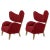 Set of Red Raf Simons Vidar 3 Natural Oak My Own Chair Lounge Chairs by Lassen For Sale - Image 6 of 6