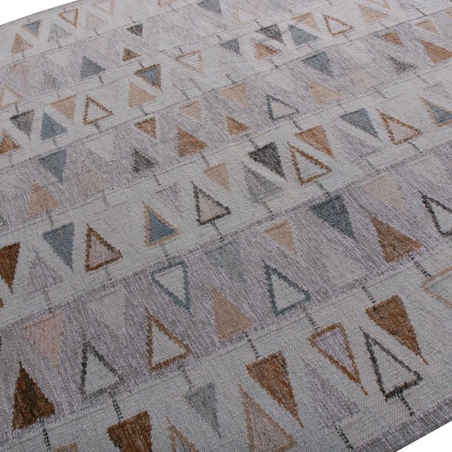 Contemporary Rug & Kilim’s Scandinavian Geometric Purple & Blue Outdoor Rug - 8'x10' For Sale - Image 3 of 5