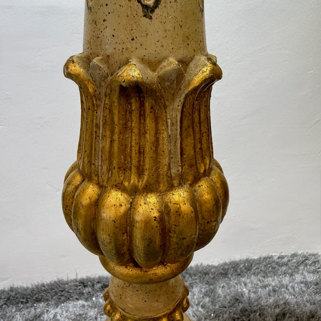 Large Italian Florentine Floor Lamp in Gilded Wood, 1960s For Sale - Image 9 of 12
