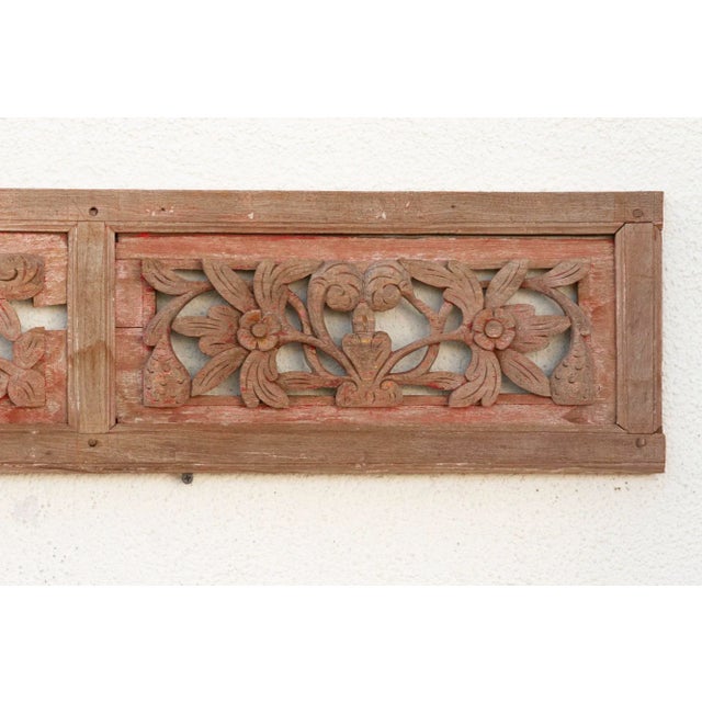 19th Century Rustic Rouge, Antique Architectural Panel For Sale - Image 5 of 6