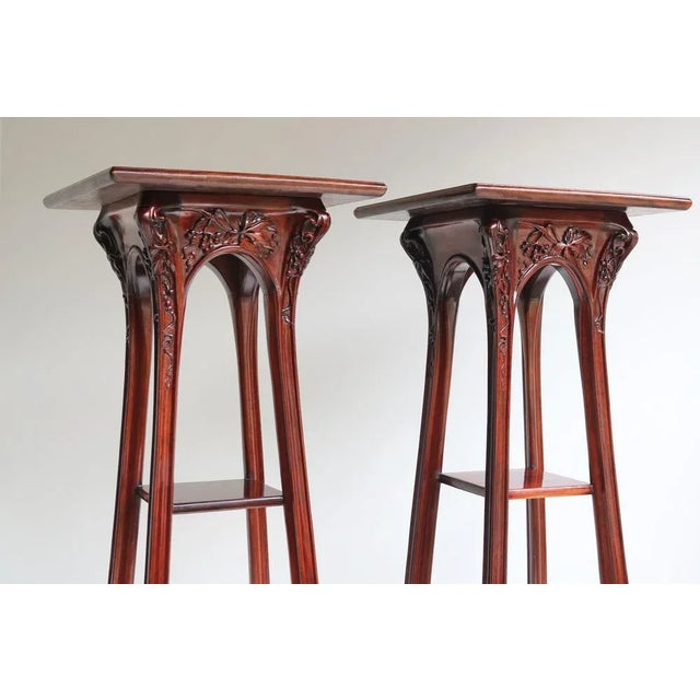 Art Nouveau Plant Stands / Pedestals by Louis Majorelle, France, 1907, Set of 2 For Sale - Image 3 of 13