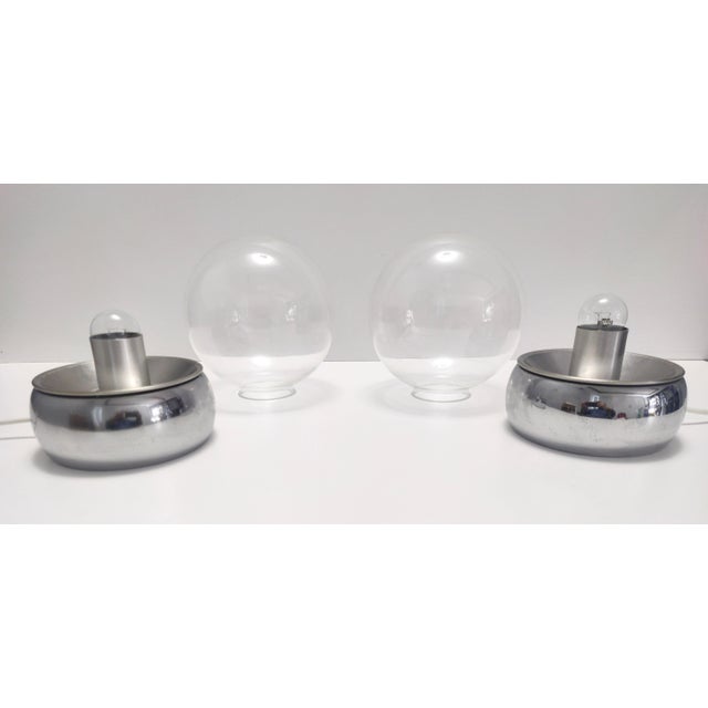 Metal Vieste Table Lamps in Glass and Metal attributed to G.P.A Monti for Candle, 1970s, Set of 2 For Sale - Image 7 of 12