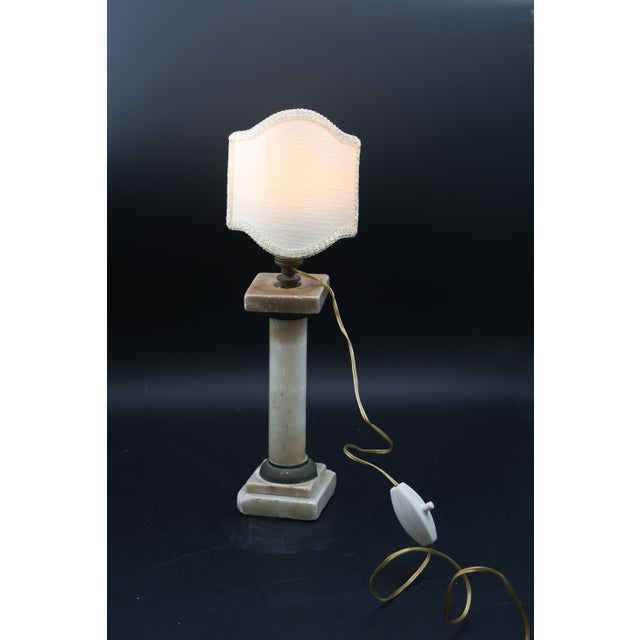 Vintage Art Decò Alabaster Table Lamp For Sale - Image 13 of 13