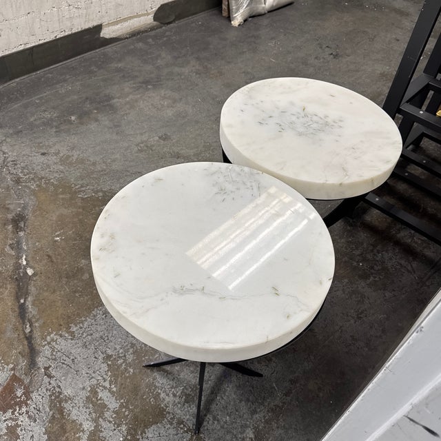 2020s Revelation by Uttermost Coronation Marble Accent Tables, Pair For Sale - Image 5 of 12