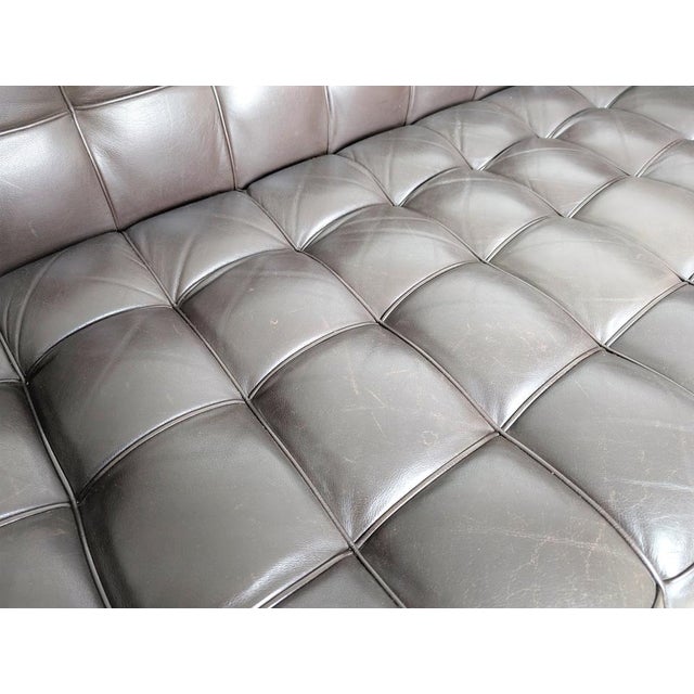 Brown Brown Leather Sofa by Josef Hoffmann for Wittmann Kubus For Sale - Image 8 of 10