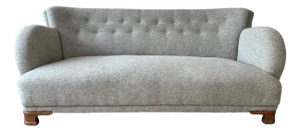 Vintage Danish Sofa in Grey Alpaca, 1950s