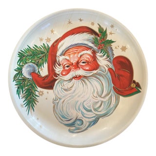 Vintage 1960's Santa Serving Tray For Sale
