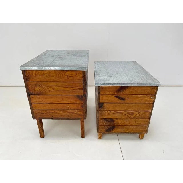 Vintage Industrial Nightstands, 1950s, Set of 2 For Sale - Image 10 of 13