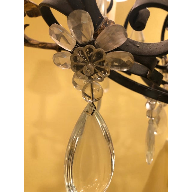 Vintage Traditional 12-Light Candle Style Tiered Chandelier W/Crystal & Gilt Metal Accents For Sale - Image 9 of 13