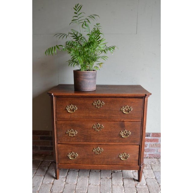 Brown Antique Oak Chest of Drawers For Sale - Image 8 of 9