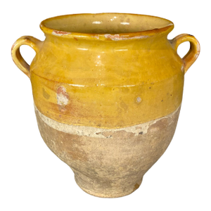French Confit Pot With Yellow Glaze From the 19th Century #8860