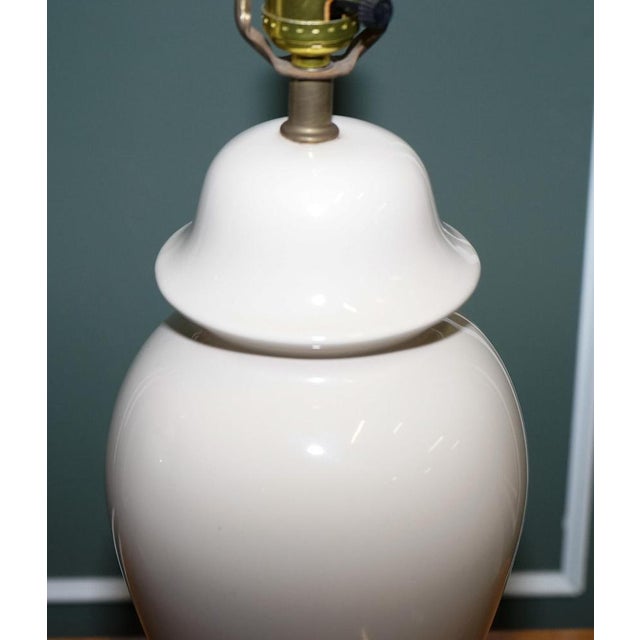 Vintage Cream Porcelain Lamps, 1970s, Set of 2 For Sale - Image 13 of 16