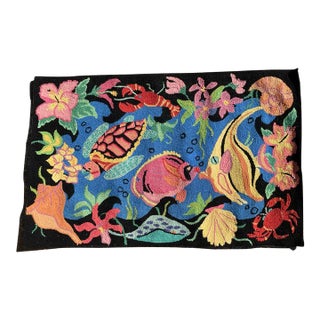 Hand Hooked Wool Under the Sea Rug For Sale