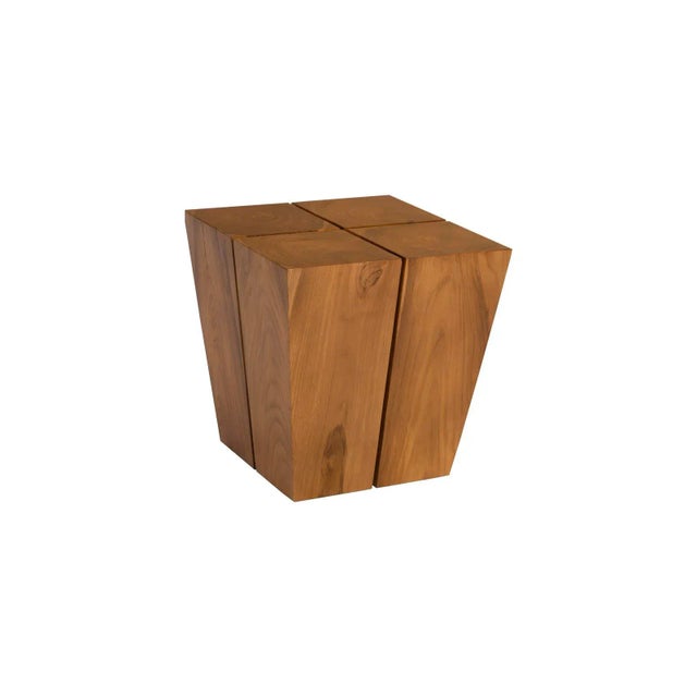 Phillips Collection Phillips Collection Teak Trapezoid Table For Sale - Image 4 of 4