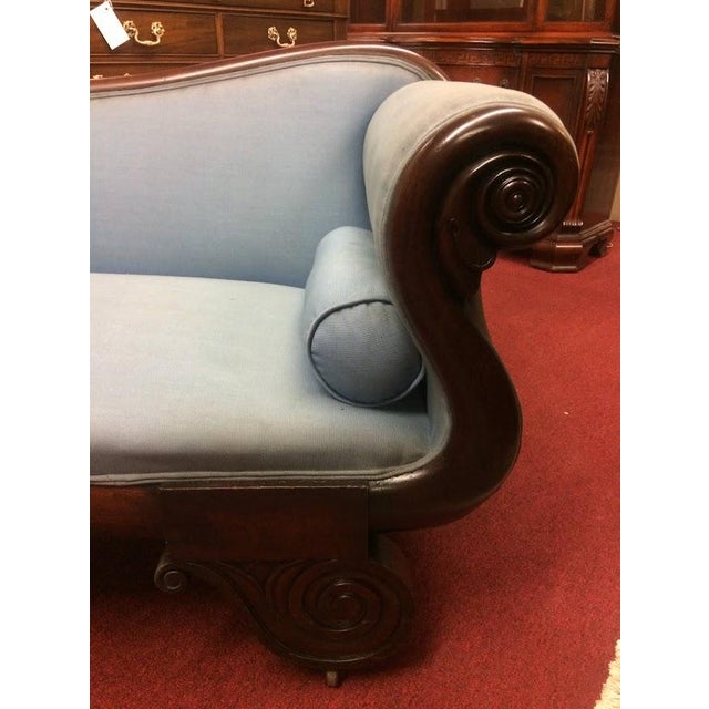 Traditional Antique Empire Settee, Mahogany Frame Settee For Sale - Image 3 of 6