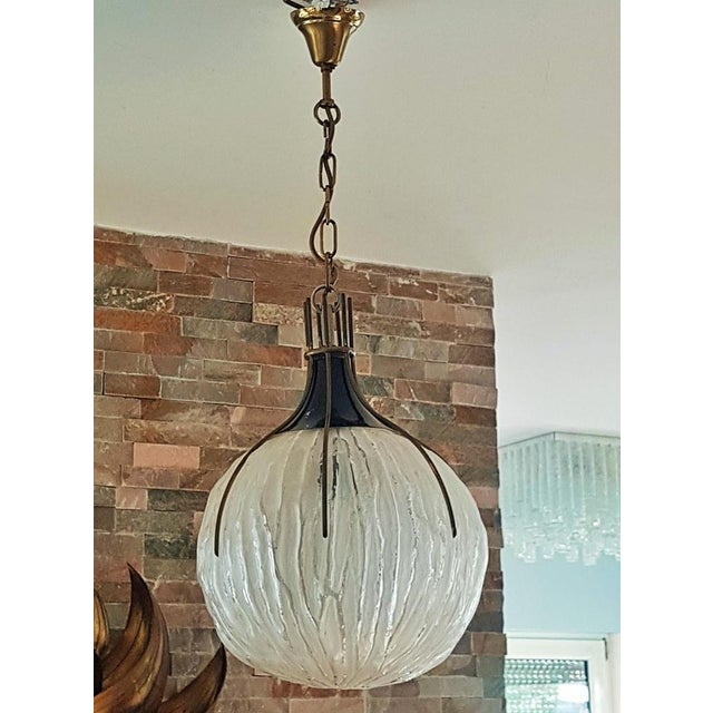Glass Ball Pendant Lamp by Angelo Brotto, Italy, 1960s For Sale - Image 10 of 18