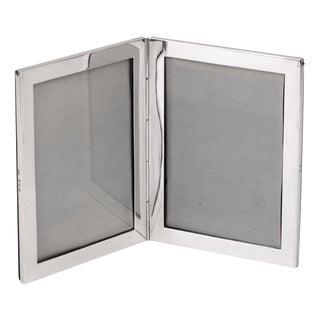 Antique English Silver Double Photograph Frame, Birmingham, 1911 For Sale