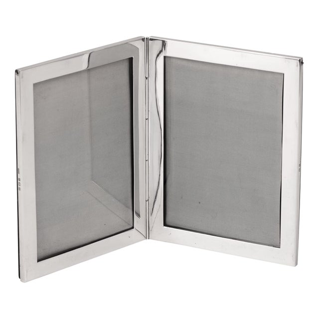 Antique English Silver Double Photograph Frame, Birmingham, 1911 For Sale