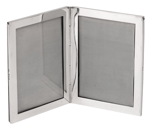 Antique English Silver Double Photograph Frame, Birmingham, 1911