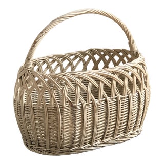 Ivory French Style Panier Market Basket For Sale