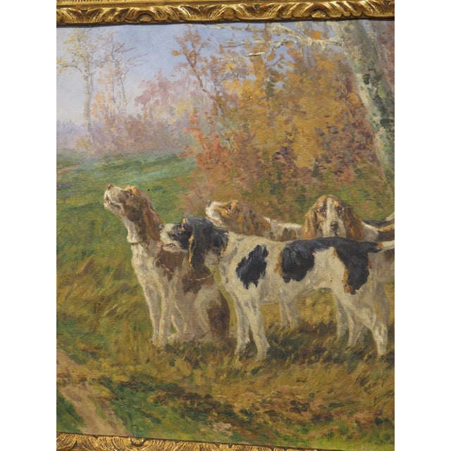 The Beginning of the Hunt, French Oil Painting by Marie Calves (1883-1957) For Sale - Image 13 of 18