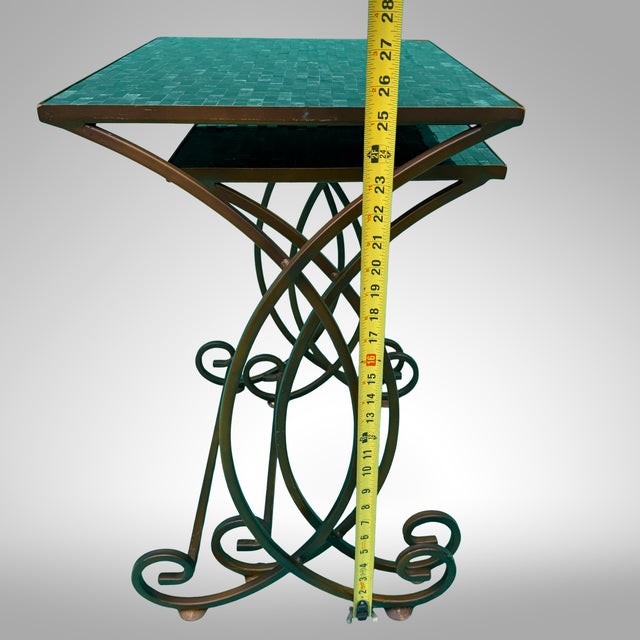 Mosaic Tile Nesting Tables Cerulean Pier 1 Imports Set For Sale - Image 10 of 18