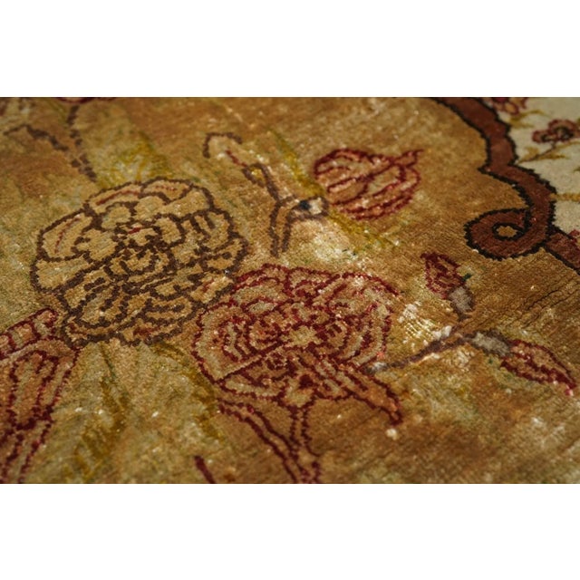 Extremely Fine Persian Tehran Wool & Silk Rug 4'4'' X 7'4'' For Sale - Image 11 of 12