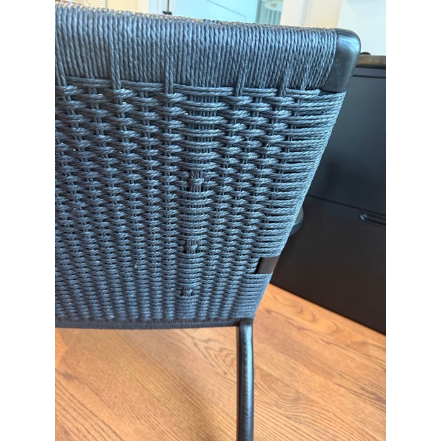 Wood 1950s Authentic Hans J. Wegner Ch25 Lounge Chairs for Carl Hansen & Son - Black Oak/Black Paper Cord For Sale - Image 7 of 8
