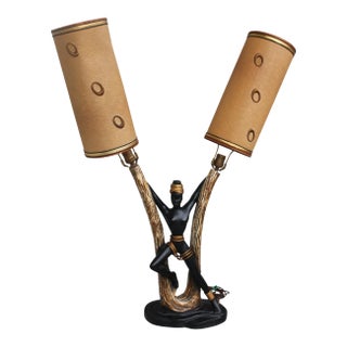 1950's Mid Century Modern Large Dancer Table Lamp by Royal Lamp Co For Sale