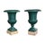 Metal French 19th Century Pair of Cast Iron Urns on Stone Bases For Sale - Image 7 of 7