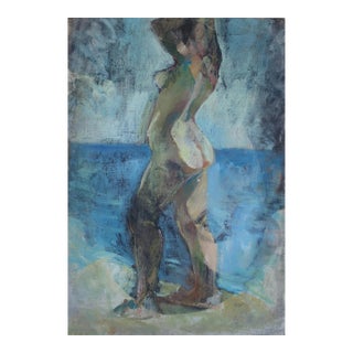 Vintage Nude Art Oil Painting, Nude Woman Figure, Soviet Ukrainian Art 48-34 For Sale
