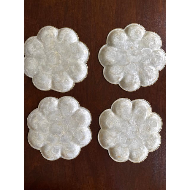 Vintage Capiz Shell Platter - Set of 8 For Sale - Image 9 of 12