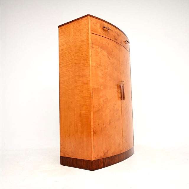 Art Deco Satin Birch and Walnut Compactum Wardrobe, 1930s For Sale - Image 6 of 11