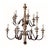 A beautifully scaled pair of 19th century Tuscan chandeliers, combining carved wood elements with hand-forged iron in a...
