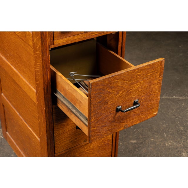 Vintage Quartersawn Card File Cabinet With Card Catalog For Sale - Image 10 of 11