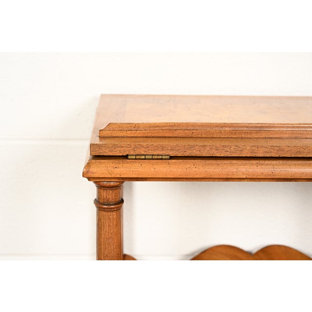 Brown Baker Furniture French Provincial Louis XV Walnut and Burl Wood Book Stand or Magazine Stand | Circa 1960s For Sale - Image 8 of 15